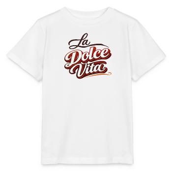 La Dolce Vita Retro Script - Stanley/Stella Kinder T-Shirt MINI CREATOR  - Weiß - Vorne - Maike (125cm)