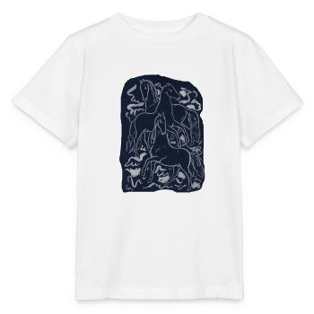 Vintage_Wild_Horses_Ink_Line_Art - Stanley/Stella Kinder T-Shirt MINI CREATOR  - Weiß - Vorne - Maike (125cm)
