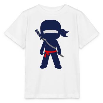 Ninja mit Schwert und Bandana - Stanley/Stella Kinder T-Shirt MINI CREATOR  - Weiß - Vorne - Maike (125cm)