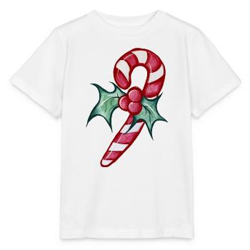 Candy Cane Holly Festliches Thema - Stanley/Stella Kinder T-Shirt MINI CREATOR  - Weiß - Vorne - Maike (125cm)