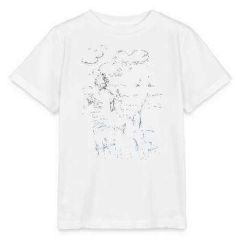 Lustige Skizze mit Möwe von Jörg Langhans - Stanley/Stella Kinder T-Shirt MINI CREATOR  - Weiß - Vorne - Maike (125cm)