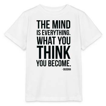 Buddha Mind Is Everything Zitattypografie - Stanley/Stella Kinder T-Shirt MINI CREATOR  - Weiß - Vorne - Maike (125cm)