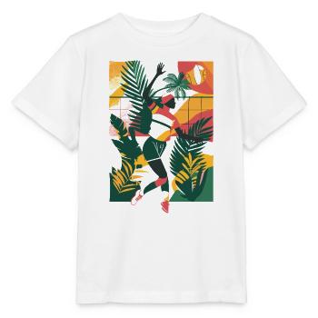 Volleyball Mädchen Cartoon - Stanley/Stella Kinder T-Shirt MINI CREATOR  - Weiß - Vorne - Maike (125cm)