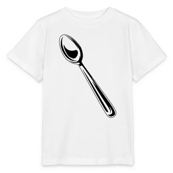 cutlery symbol spoon - Stanley/Stella MINI CREATOR Kids’ T-Shirt - white - Front - Maike (125cm)