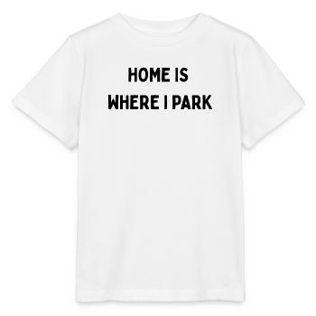 Home is where I park Vanlife Roadtrip Camper  - Stanley/Stella Kinder T-Shirt MINI CREATOR  - Weiß - Vorne - Maike (125cm)