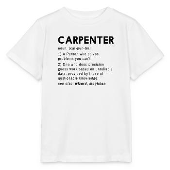 Charpentier drôle Définition Charpenterie sarcastique - T-shirt bio MINI CREATOR Stanley/Stella Enfant - blanc - Devant - Maike (125cm)