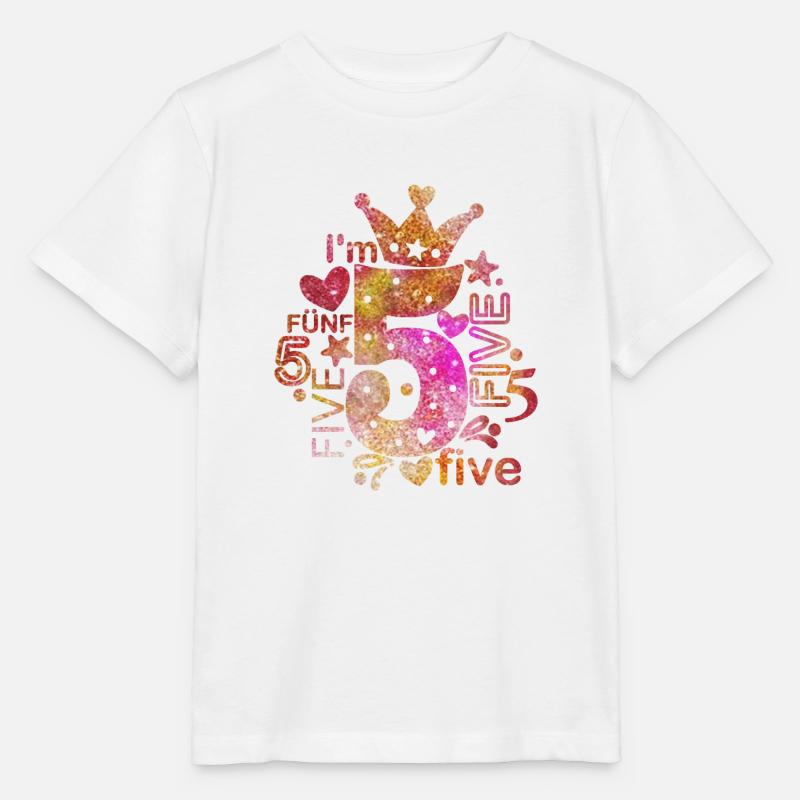 I'm 5 - Stanley/Stella Kinder T-Shirt MINI CREATOR  - Weiß