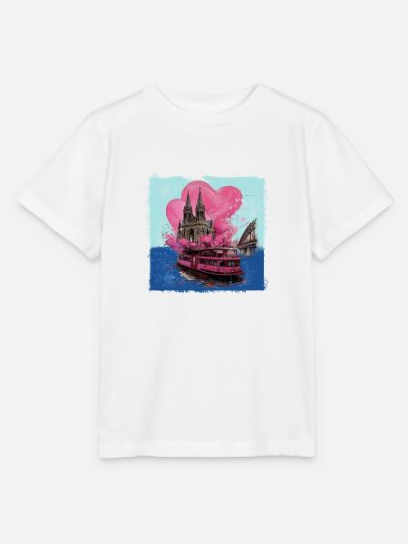 kölner dom,dom,koeln,herzen,malerei,pastell - Stanley/Stella Kinder T-Shirt MINI CREATOR - Weiß
