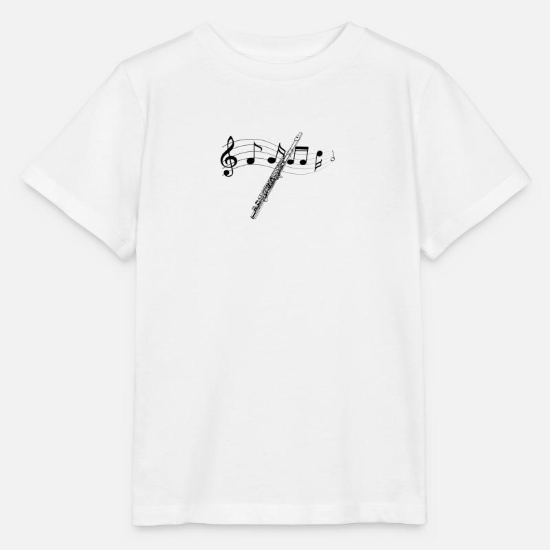 Flûte traversière / flot - T-shirt bio MINI CREATOR Stanley/Stella Enfant - blanc