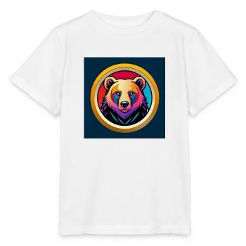 Pop-Art-Bär - Stanley/Stella Kinder T-Shirt MINI CREATOR  - Weiß - Vorne - Maike (125cm)
