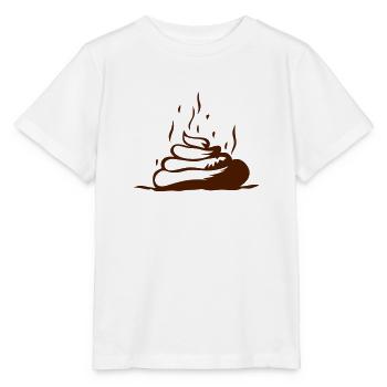 shit shit dung poo shape - Stanley/Stella MINI CREATOR Kids’ T-Shirt - white - Front - Maike (125cm)