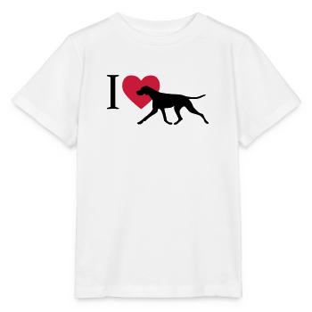 J'aime Pointer - T-shirt bio MINI CREATOR Stanley/Stella Enfant - blanc - Devant - Maike (125cm)