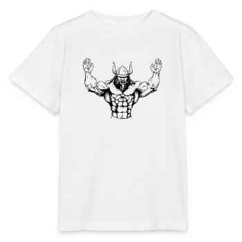 Salle de musculation Vikings Viking Bodybuilder - T-shirt bio MINI CREATOR Stanley/Stella Enfant - blanc - Devant - Maike (125cm)