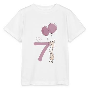 Petite girafe mignonne pour 7ème anniversaire - T-shirt bio MINI CREATOR Stanley/Stella Enfant - blanc - Devant - Maike (125cm)
