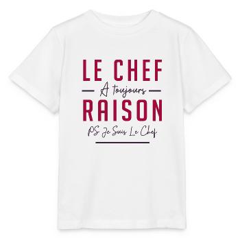 LE CHEF A TOUJOURS RAISON - T-shirt bio MINI CREATOR Stanley/Stella Enfant - blanc - Devant - Maike (125cm)
