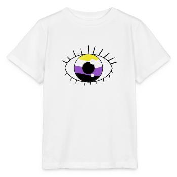 Auge nicht binär - Stanley/Stella Kinder T-Shirt MINI CREATOR  - Weiß - Vorne - Maike (125cm)