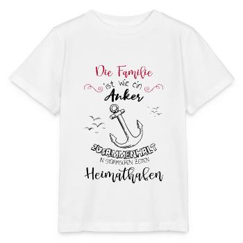 Die Familie ist wie ein Anker - Zusammenhalt - Stanley/Stella Kinder T-Shirt MINI CREATOR  - Weiß - Vorne - Maike (125cm)