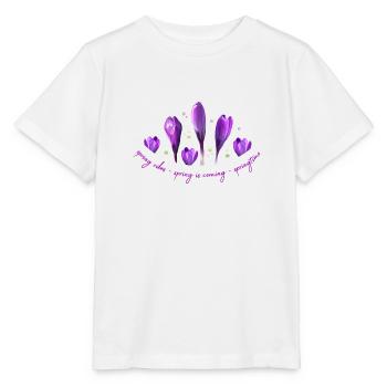 Crocus Printemps - T-shirt bio MINI CREATOR Stanley/Stella Enfant - blanc - Devant - Maike (125cm)