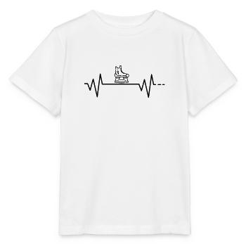 Herzschlag Schlittschuh Eishockey Ice Eis Hockey - Stanley/Stella Kinder T-Shirt MINI CREATOR  - Weiß - Vorne - Maike (125cm)