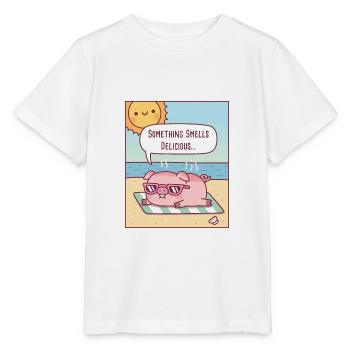 Pig Gets Sunburned, Something Smells Delicious - Stanley/Stella MINI CREATOR Kids’ T-Shirt - white - Front - Maike (125cm)