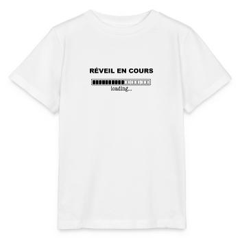 réveil en cours - T-shirt bio MINI CREATOR Stanley/Stella Enfant - blanc - Devant - Maike (125cm)