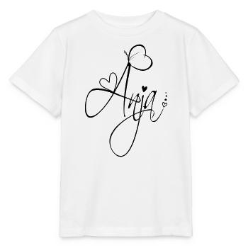 Anja Name Vorname Mädchen Kalligrafie Dekor - Stanley/Stella Kinder T-Shirt MINI CREATOR  - Weiß - Vorne - Maike (125cm)