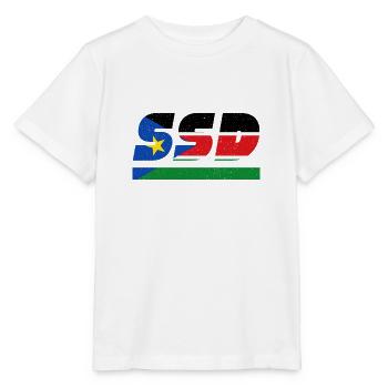 South Sudan flag SSD flag - Stanley/Stella MINI CREATOR Kids’ T-Shirt - white - Front - Maike (125cm)
