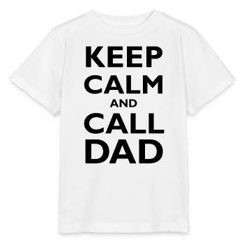 Keep Calm & Call Dad - T-shirt bio MINI CREATOR Stanley/Stella Enfant - blanc - Devant - Maike (125cm)