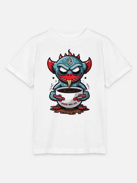 Kaffee Monster - Stanley/Stella Kinder T-Shirt MINI CREATOR - Weiß