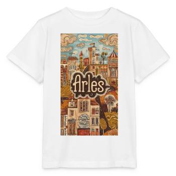 Arles Stadtbild Traumlandschaft - Stanley/Stella Kinder T-Shirt MINI CREATOR  - Weiß - Vorne - Maike (125cm)