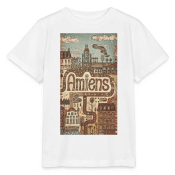Amiens Paysage urbain Whimsy - T-shirt bio MINI CREATOR Stanley/Stella Enfant - blanc - Devant - Maike (125cm)