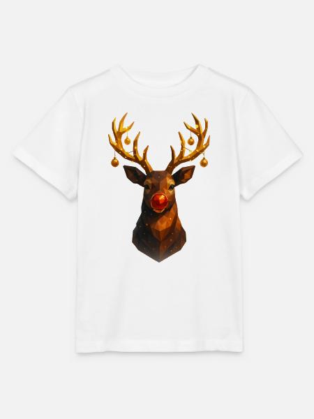 Weihnachten Rentier Low Poly - Stanley/Stella Kinder T-Shirt MINI CREATOR - Weiß