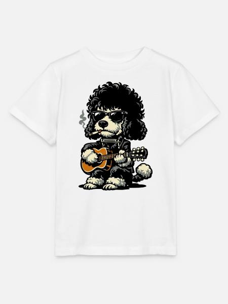 Rockiger Pudel mit Gitarre - Stanley/Stella Kinder T-Shirt MINI CREATOR - Weiß