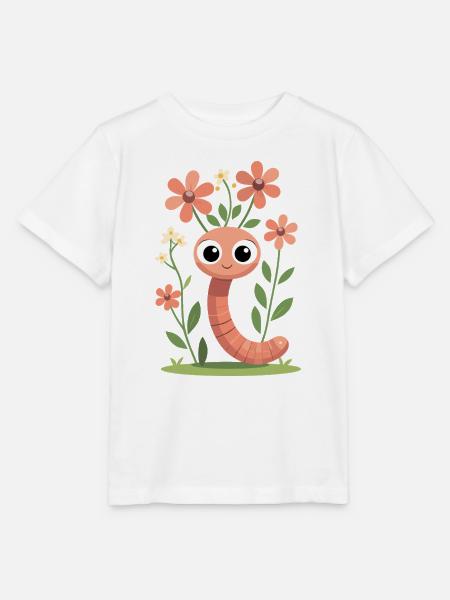 Blütenfreundlicher Wurm - Stanley/Stella Kinder T-Shirt MINI CREATOR - Weiß