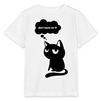 Lustige Katze "Fass mich nicht an" - Stanley/Stella Kinder T-Shirt MINI CREATOR  - Weiß - Vorne - Maike (125cm)