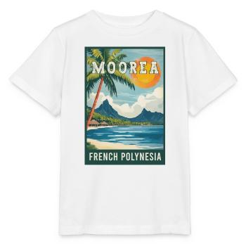 Erkunden Sie tropische Moorea in Französisch-Polynesien - Stanley/Stella Kinder T-Shirt MINI CREATOR  - Weiß - Vorne - Maike (125cm)