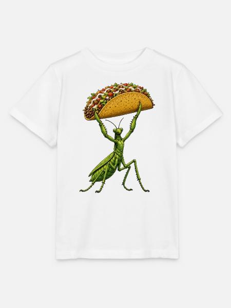 Gottesanbeterin Comic Taco Mexikanisch Essen - Stanley/Stella Kinder T-Shirt MINI CREATOR  - Weiß