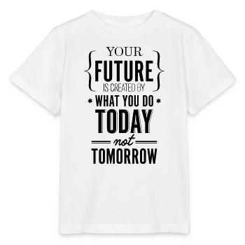 Ton avenir créé aujourd’hui Chemise en disant - T-shirt bio MINI CREATOR Stanley/Stella Enfant - blanc - Devant - Maike (125cm)