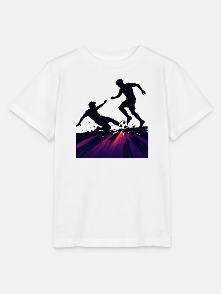 Fußballspieler Comic Kopfball Duell bunt - Stanley/Stella Kinder T-Shirt MINI CREATOR - Weiß