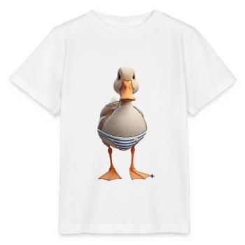 Canard nageur rayé - T-shirt bio MINI CREATOR Stanley/Stella Enfant - blanc - Devant - Maike (125cm)