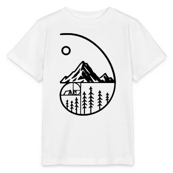 Mountain Camping Nature Minimalist - Stanley/Stella MINI CREATOR Kids’ T-Shirt - white - Front - Maike (125cm)