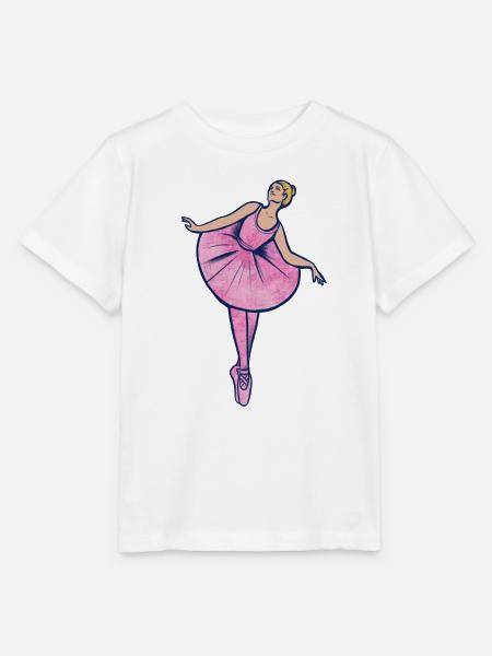 Pinke Ballerina in Tutu - Stanley/Stella Kinder T-Shirt MINI CREATOR - Weiß