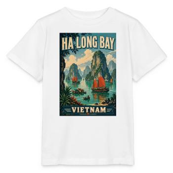 Erleben Sie die Kalksteinkarste der Ha Long Bay, Vietnam - Stanley/Stella Kinder T-Shirt MINI CREATOR  - Weiß - Vorne - Maike (125cm)