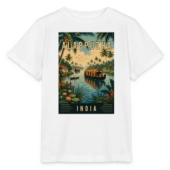 Erleben Sie die Backwaters von Alappuzha in Indien - Stanley/Stella Kinder T-Shirt MINI CREATOR  - Weiß - Vorne - Maike (125cm)