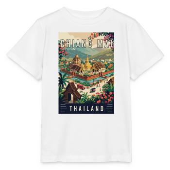 Erleben Sie die Tempel von Chiang Mai in Thailand - Stanley/Stella Kinder T-Shirt MINI CREATOR  - Weiß - Vorne - Maike (125cm)