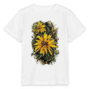 Sonnenblumen Prisma Blütenkunst - Stanley/Stella Kinder T-Shirt MINI CREATOR  - Weiß - Vorne - Maike (125cm)