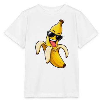 Schicke Bananen-Schwarzbrille - Stanley/Stella Kinder T-Shirt MINI CREATOR  - Weiß - Vorne - Maike (125cm)