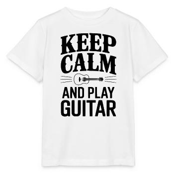 Bleib ruhig und spiel Gitarre - Stanley/Stella Kinder T-Shirt MINI CREATOR  - Weiß - Vorne - Maike (125cm)