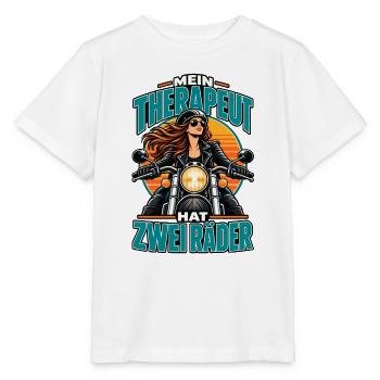 Mein Therapeut Hat Zwei Räder - Stanley/Stella Kinder T-Shirt MINI CREATOR  - Weiß - Vorne - Maike (125cm)