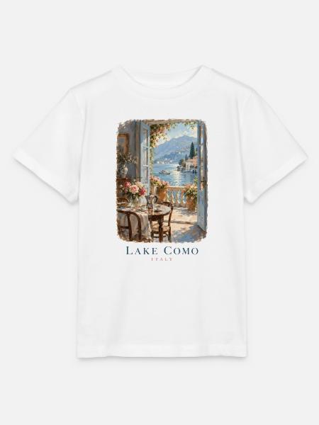 Der Comer See durch ein offenes Fenster - Stanley/Stella Kinder T-Shirt MINI CREATOR  - Weiß